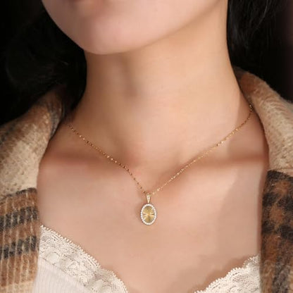 16 Inch Women's Pendant Necklace Chains - 5 Different Pendant Designs, Dainty Adjustable Chains(Gold/Silver) - color: gold4