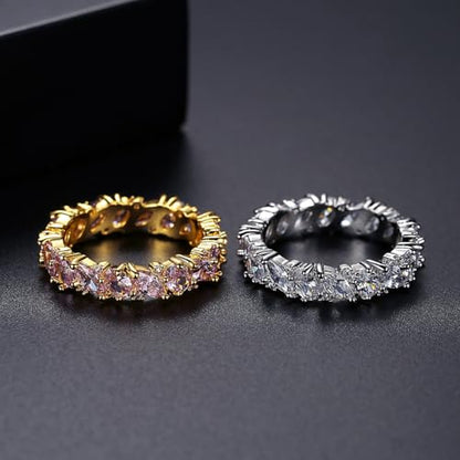 14K Gold Punk Style Moissanite Ring, Marquise Cut， Edgy Open Band Statement Ring for Women - color: 14K, size: 9