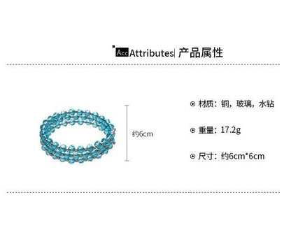Caiyao Bohemia Multilayer Glass Beaded Charm Bracelets Handmade Resin Beads Stackable Wrap Bracelet Layered Open Cuff Bnagles for Women Holiday Vacation Boho Jewelry Gifts - color: Blue