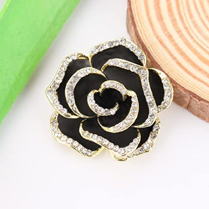Lavender flower brooch crystal rhinestone tulip brooch elegant accessories jewelry women brooches and pins fashion jewelry wedding flowers lapel pin - color: Camellia