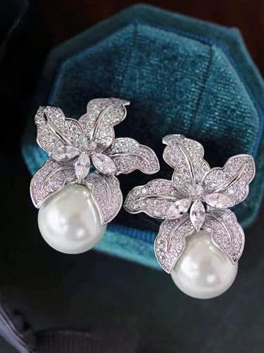 Retro Pearl Stud Drop Earrings Elegant Faux Pearl Stud Earrings For Women Exquisite Wedding Engagement Jewelry Gifts - style: Style 1