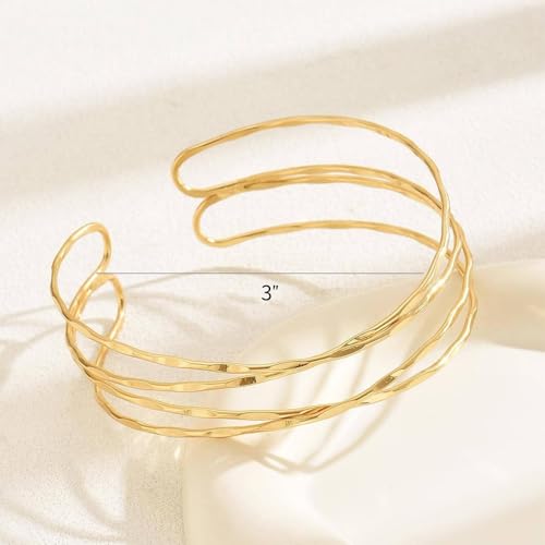 Harry and Henry Arm Cuff Gold Upper Arm Jewelry for Women Adjustable Open Cuff Bangle Bracelets Armband Jewelry Summer Outfits for Women 2026 - color: B:2Pcs Gold Arm Cuff