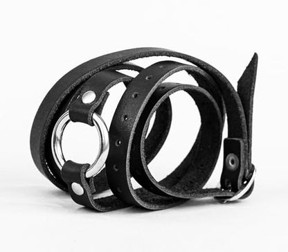 Leather multi wrap cuff bracelet with o-ring for man or woman, Handmade UA 8066