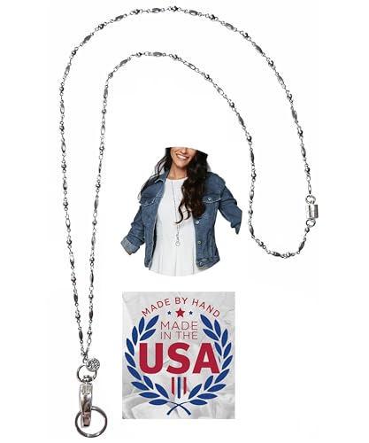 Hidden Hollow Beads Slim Style Women's Fashion Beaded Lanyard, 34" Jewelry Lanyard for ID Badge Holder and Keys - color: Breakaway Clasp - Safer, size: Stainless Steel Will Not Fade Or Tarnish