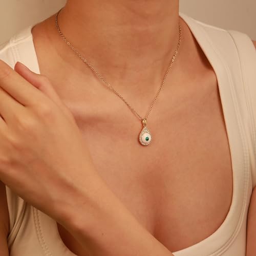 2 PCs Gold Plated Necklace Set for Women - Non Tarnish Jewelry Gift with Fashion Design - style: Evil Eye 2