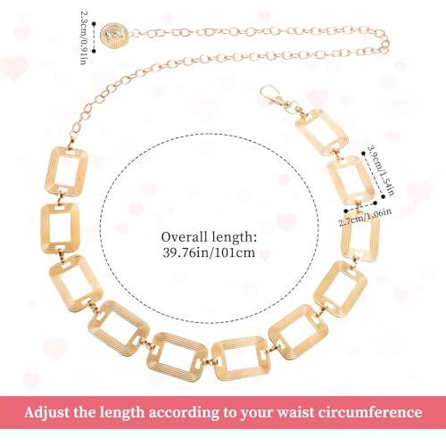 Women's Chain Belt Metal Waist Belt Gold Chain Belts Chunky Belly Link Belts Adjustable Women Long BeltsMultilayer Fashion Belly Jewelry for Women Girls Christmas Dresses Jeans Trousers