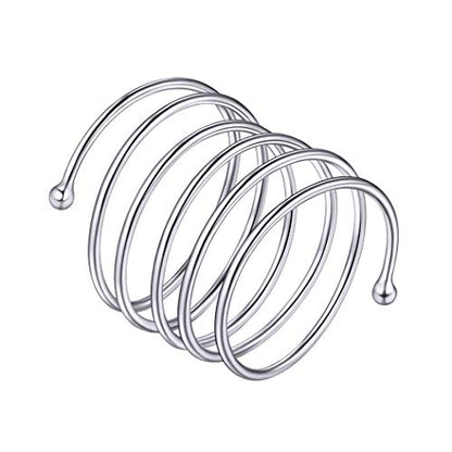 PROSILVER 925 Sterling Silver Adjustable Open Ring for Women, Solid Sterling Silver Stackable Ring, knuckle Finger Ring, Pinky Ring, Come with Box - style: 01 Full Finger Ring