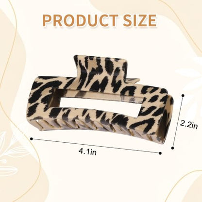 laxizar 4 Pcs Hair Clips 4.1 Inch Claw Clips Leopard Hair Accessories - color: leopard print 4