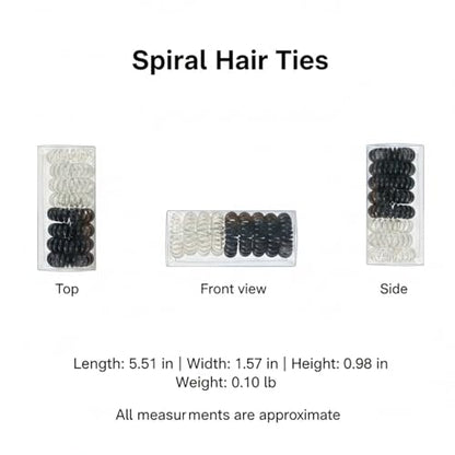 9 Pack Spiral Hair Ties, Telephone Wire Ponytail Holders for Thick Long Hair, Elastic Coils