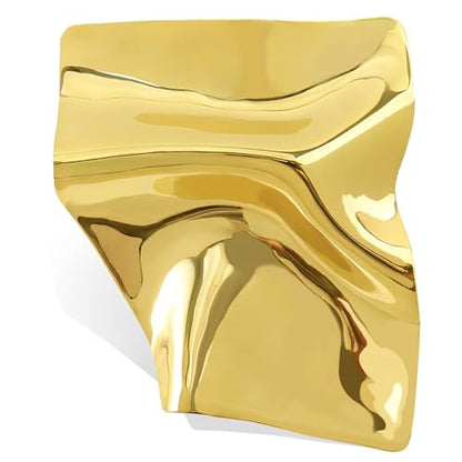 Stainless Steel Brooch Pin for Women & Men,Lapel Pin | Minimalist Statement Elegant Geometric, Sweaters Coat Suit Shawl Collar Shirt Coat Jacket Hat Dress Swim, Velvet Bag & Box - style: Square-Gold