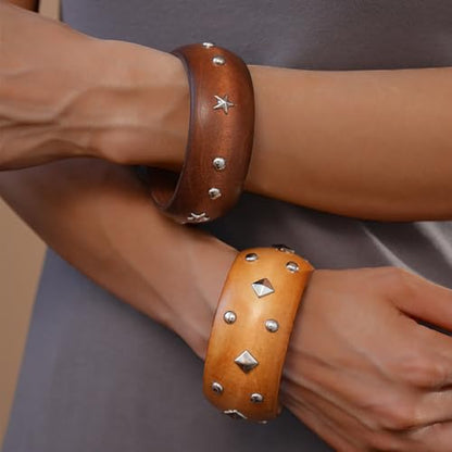Acrylic Resin Bracelet for Women Chunky Square Bracelets Wide Wristbands Bangle Punk Jewelry