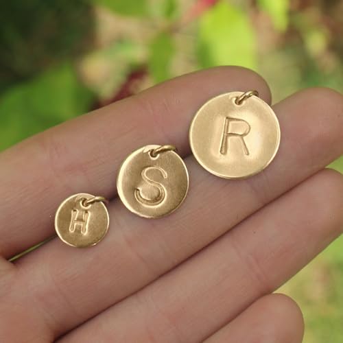 EFYTAL Extra Initial or Symbol, Small 10mm Sterling Silver or Gold Filled Charm, Add Custom Initial to Any Necklace, Tiny Add-On Charms, No Chain Included