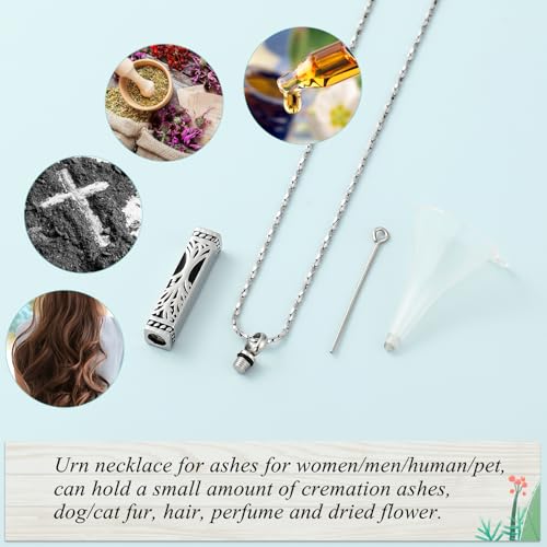 Imrsanl Tree of Life Urn Necklace for Men Women Bar Cremation Jewelry for Ashes Keepsake Ashes Necklace Pendent - color: Silver