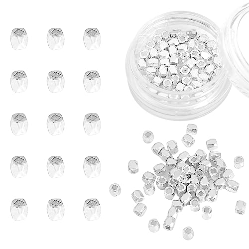 Silver Plated Faceted Spacer Beads 2.5x2.5mm 50pcs for Jewelry Making Findings Non Tarnish - color: Silver, size: 2.5x2.5mm Faceted