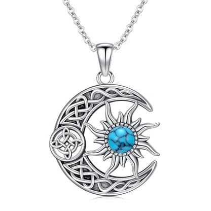 Witch Necklace 925 Sterling Silver Pentagram Triple Moon Pentacle Pendant Wiccan Pagan Jewelry Witchy Gifts for Women - style: Witches Knot