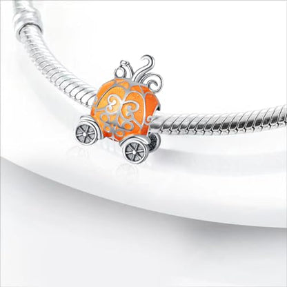 Charm for Bracelets and Necklaces, Heart Animals 925 Sterling Silver Bead Celestial Sun Moon Star Charms Jewelry Gift for Women Girls - color: Glow-in-the-dark Pumpkin Car Charm