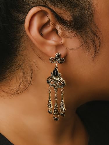 Christmas Halloween Red Heart Shaped Pattern Alloy Earrings, Gothic Antique Style Jewelry for Women - style: Earrings R23-010