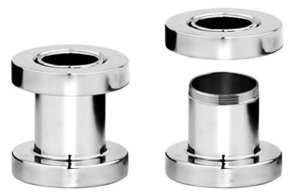 Forbidden Body Jewelry 1.2mm - 16mm Surgical Steel Ear Gauges Screw Fit Tunnels, Tunnel Plug Earrings Sold as a Pair - style: 6mm (2 Gauge)