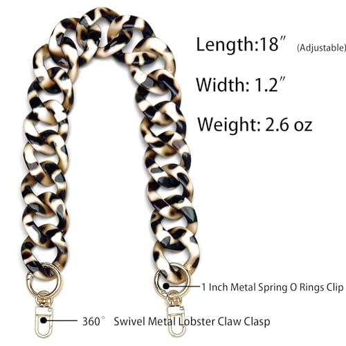 AUMEY A piece of Acrylic Chain for Bag Resin chain Purse Chain bag handle bag strap Plastic Handles Replacement Handle Chain - color: 05-leopard Print
