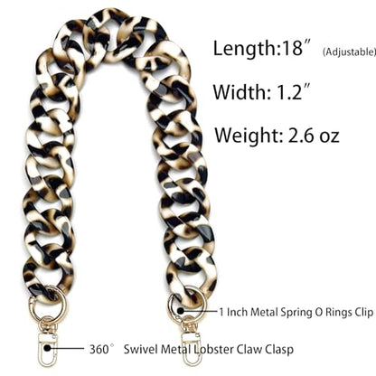 AUMEY A piece of Acrylic Chain for Bag Resin chain Purse Chain bag handle bag strap Plastic Handles Replacement Handle Chain - color: 05-leopard Print