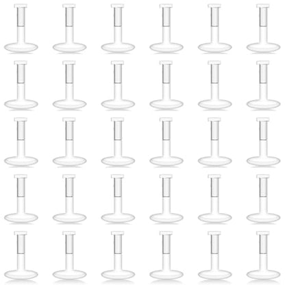 Lcolyoli 30PCS 16G 18G Clear Nose Studs Push Top Piercing Retainers 2mm Flat & Ball Top Bioflex Lip Rings Labret Retainer for Women Men 6-10mm Bar Length - color: Flat Top-30Pcs-18G-1/4"