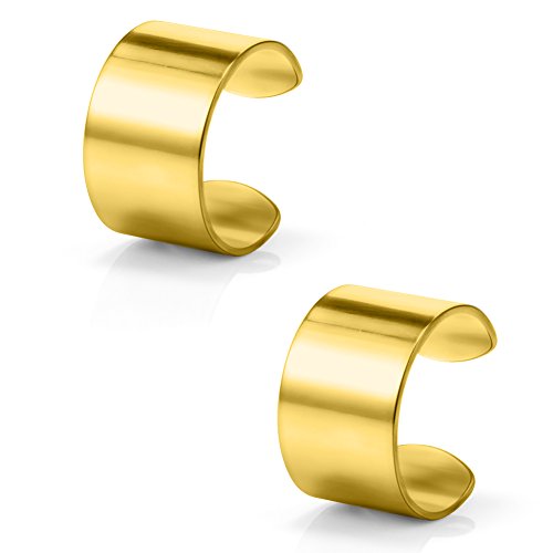 Stainless Steel Ear Cuff Non piercing Fake Clip-on Cartilage Earring Set Women Men 6pcs - color: 6PCS - Gold