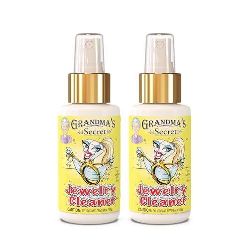 Grandma's Secret Gold and Silver Jewelry Cleaner Solution - Ammonia Free Gold Jewelry Cleaner Liquid for Silver, Diamonds, and Gemstones - Safe & Effective for Daily Use, 3 oz, 2 Pack - size: 3 Fl Oz (Pack of 2)