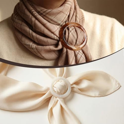 Boao 16 Scarf Ring for Women T Shirt Clips to Tighten Scarf Ring and Slides Clothes Corner Knotted Button for Sweater Dress(Retro Style) - style: Retro Style