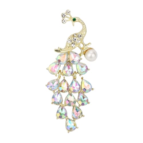 Brooch Pin for Women Rhinestone Peacock Crystal Delicate Animal Brooch Lapel Pins Girls Fashion Jewelry Gift for Christmas Brooch Birthday Jewelry Gift - style: peacock