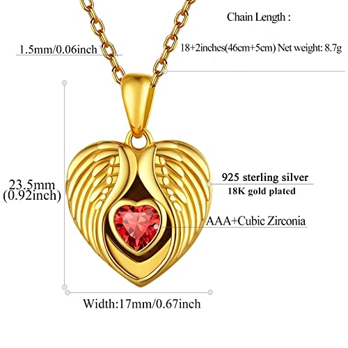 FindChic Locket Necklace for Women Custom Photo Memorial Gifts 4 Colors | Silver/Black/Rose Gold/Gold Plated Personalized for Loved Ones, Birthday Valentine's Day Keepsake - style: 06. Birthstone Style 3-Gold