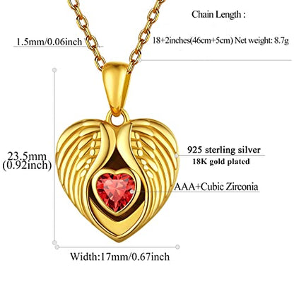 FindChic Locket Necklace for Women Custom Photo Memorial Gifts 4 Colors | Silver/Black/Rose Gold/Gold Plated Personalized for Loved Ones, Birthday Valentine's Day Keepsake - style: 06. Birthstone Style 3-Gold