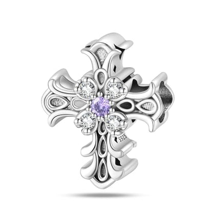 LUXILLA Charms for Bracelets & Necklace 925 Sterling Silver Charms Elephant Happy Birthday Charm Fit for Valentine's Day Mother's Day Jewelry Gift for Women - color: Cross Charm
