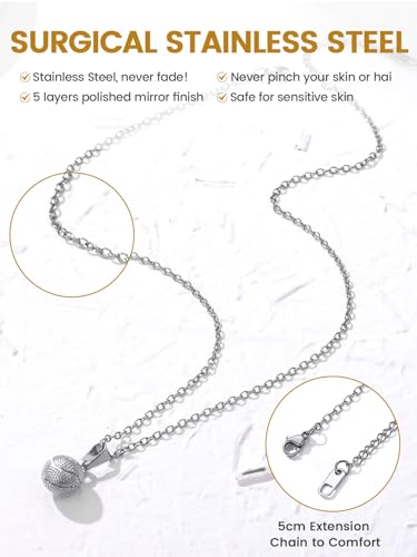 GOLDCHIC JEWELRY Sport Necklaces for Men Teen, Football Baseball Soccer Basketball Softball Necklaces with Stainless Steel Chain Athlete Jewelry Sports Fan Gift - color: Basketball Pendant-Steel, style: Personalised Engraving