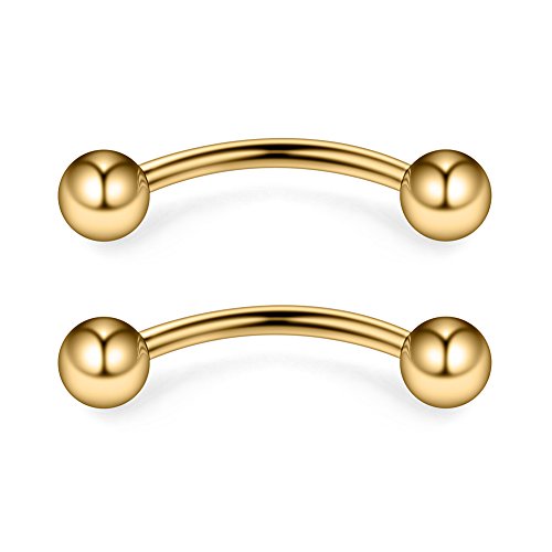 12PCS 12G Surgical Steel PA Eyebrow Ear Navel Belly Lip Ring Body Piercing Jewelry - style: 16mm w Balls