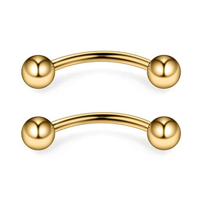 12PCS 12G Surgical Steel PA Eyebrow Ear Navel Belly Lip Ring Body Piercing Jewelry - style: 16mm w Balls