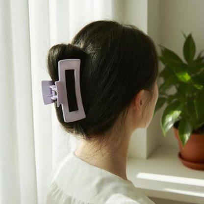 8pcs Purple Hair Clips Scrunchies Set - Medium Hair Claw Clips for Women, Satin Hair Scrunchies for Thick Thin Hair Accessoties, Non-Slip Matte Hair Claws, Party, Birthday Gifts, Lilac - color: Light Lilac Purple