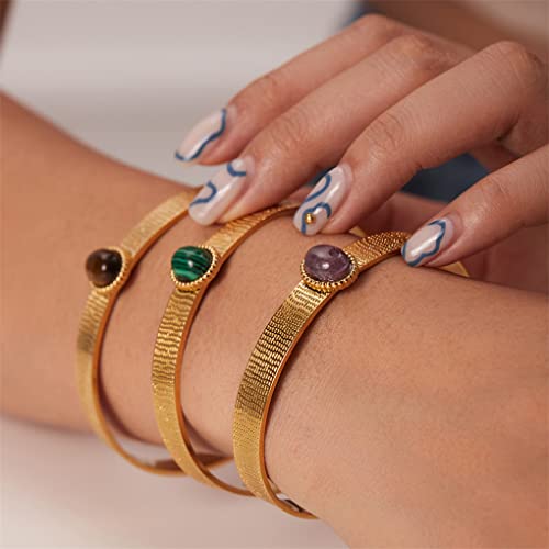 Women's Stainless Steel Bracelet Jewelry Crystal Bracelet with Cube Zircon Hinge Jewelry Oval Bangle Witness The Gift of Love