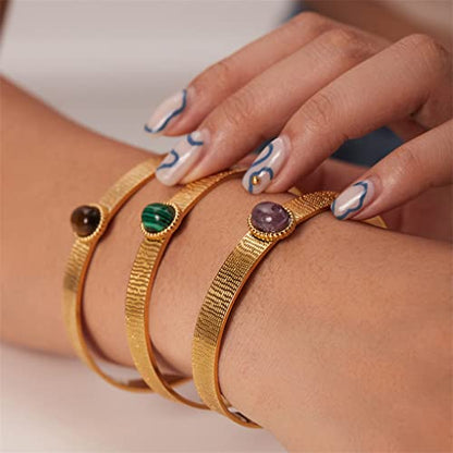 Women's Stainless Steel Bracelet Jewelry Crystal Bracelet with Cube Zircon Hinge Jewelry Oval Bangle Witness The Gift of Love