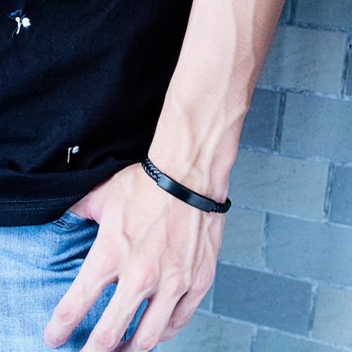To My Godson Braided Leather Bracelet Gifts From Mom Dad - I Am So Proud of You for All That You Have Done - Birthday Graduation Christmas Gifts For Son Men, Inspirational Engraved