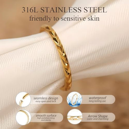 PEAKLINK 16G Arrow Nose Hoop Ring Conch Helix Cartilage Earring Hinged Segment Seamless Clicker Ring Surgical Steel Septum Jewelry Rook Daith Lip Tragus Piercing Jewelry for Women Men - color: Side Arrow,Gold