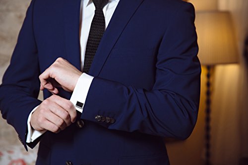 Carbon Fiber Cufflinks | Groomsmen Cuff Links | 5 Yr Warranty | Cufflinks Box Inc | Gift for Men | Black Cufflinks