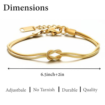 Matching Couple Bracelets – Infinity Promise Love Knot BFF Bracelets for Women & Men, Hypoallergenic Non-Tarnish Friendship Jewelry, Bestie Gifts, Forever Relationship Jewelry for Her/Him - color: Gold
