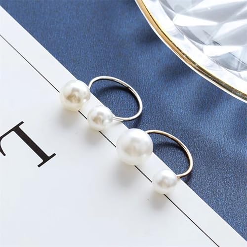 Pearl Jewelry Set, 4 PCS Jewelry Necklaces Hoop Earring Bracelet | Ladies' wedding set, made of hand selected shell pearls, sturdy, durable, will not fade, birthday gift, Valentine's Day gift