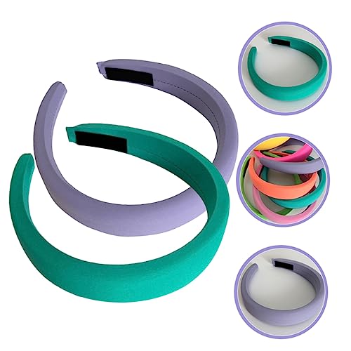 2pcs Wide Padded Headbands for Women Non- Fabric Hair Accessories Soft for Daily Wear Parties and Special Occasions