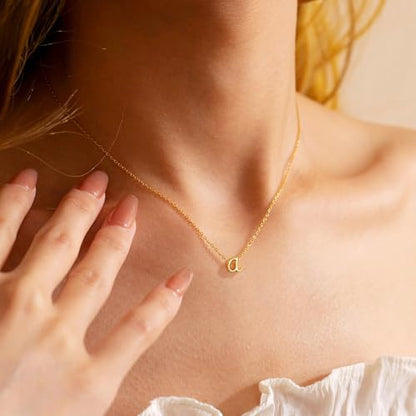 Yoosteel Layered Initial Necklaces for Women Teen Girls Letter A-Z Necklace | 14K Gold/Silver-Plated, Cursive Letter Necklace, Initial Necklace Stack, Birthday Gifts for Women Teen Girls Jewelry - color: Gold, style: H