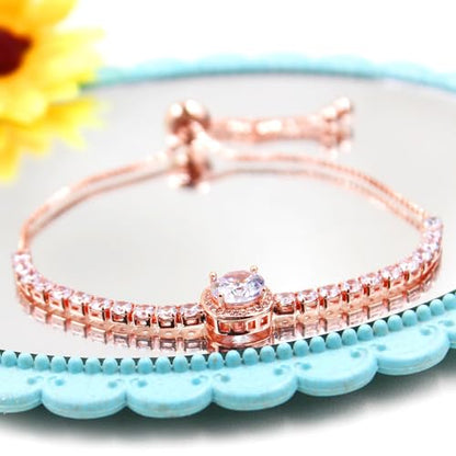 Sparkling CZ Tennis Bracelets for Women, Birthstone Slider Bolo Bracelets Trendy Birthday Valentine's Day Jewelry for Women Lady - color: White
