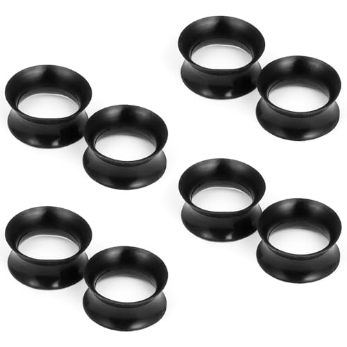 10G-50mm Thin Black Silicone Ear Gauges Tunnels Rubber Ear Plugs Gauges Double Flared Flexible Tunnel Earrings for Women Men - color: 16mm = 5/8 inch