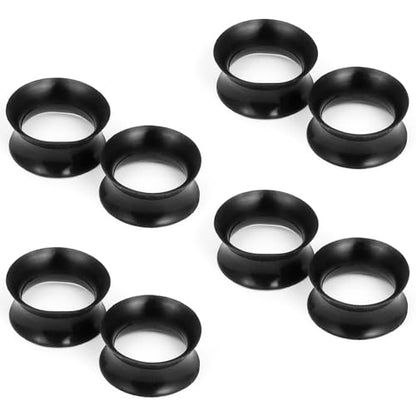 10G-50mm Thin Black Silicone Ear Gauges Tunnels Rubber Ear Plugs Gauges Double Flared Flexible Tunnel Earrings for Women Men - color: 16mm = 5/8 inch