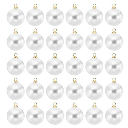 PATIKIL Pearl Charm, 100pcs Pearl Beads Faux Pearl Pendant Charm DIY for Jewelry Making Bracelets Earrings Necklace Crafts - color: Golden White, size: 16mm