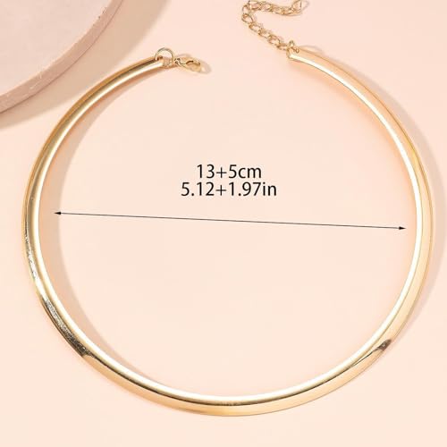 Collar Necklace for Woman Trendy Silver Choker Necklaces for Woman Statement Open Round Collar Choker Necklace - style: Style 5